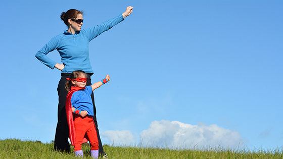 Superhero Mother And Child - Girl Power