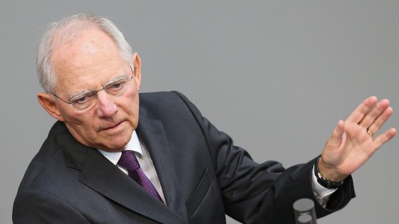 epa04850146 German Finance Minister Wolfgang Schaeuble delivers a speech during a special session of the German Bundestag over the proposed bailout package for Greece, in Berlin, Germany, 17 July 2015. The third Greece bailout agreement that was agreed on by the Eurozone leaders on 13 July morning after 17 hours of negotiations has to be approved by several national parliaments. The Bundestag vote comes just two days after Greek Prime Minister Tsipras rammed a tough set of tax-and-pension reforms through the legislature in Athens aimed at securing the new bailout.  EPA/WOLFGANG KUMM